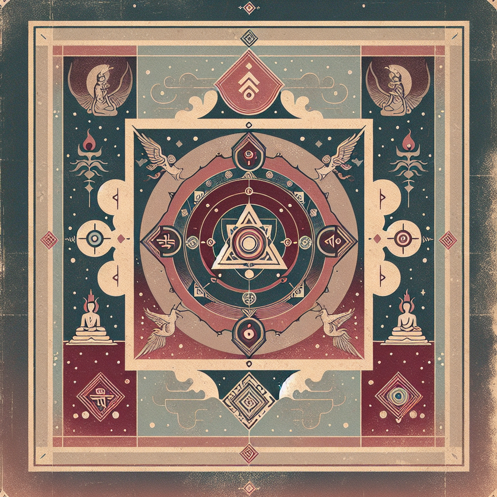 Tibetan vintage illustration