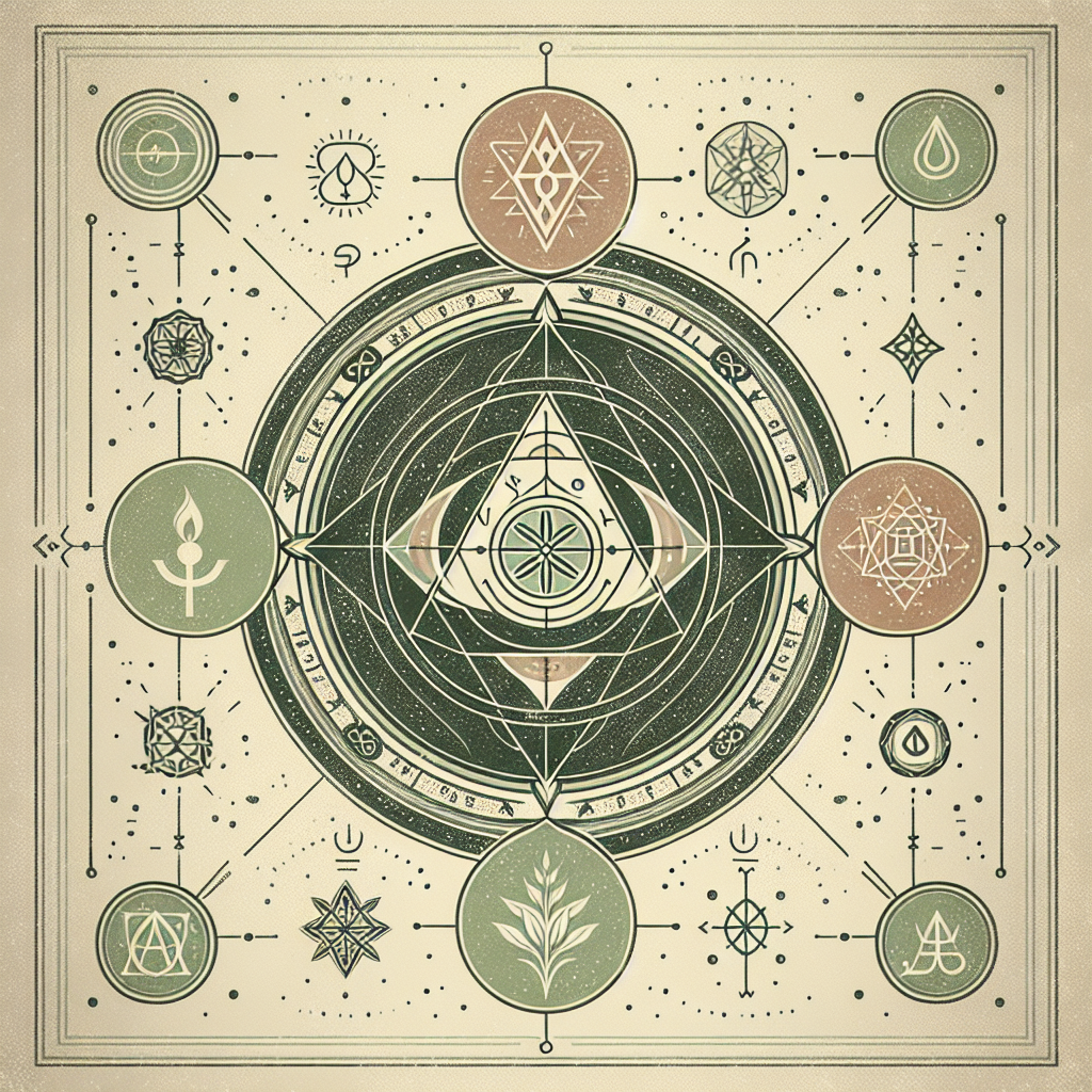 Vintage alchemy illustration
